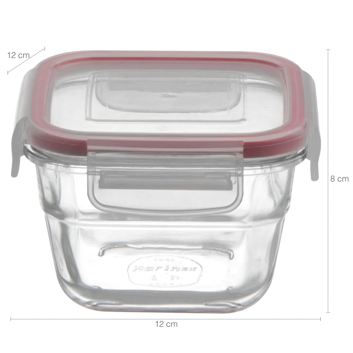 Pote Hermético Quadrado Vidro Temperado Tampa Com 4 Travas Marmita 500ml Marinex Facilita
