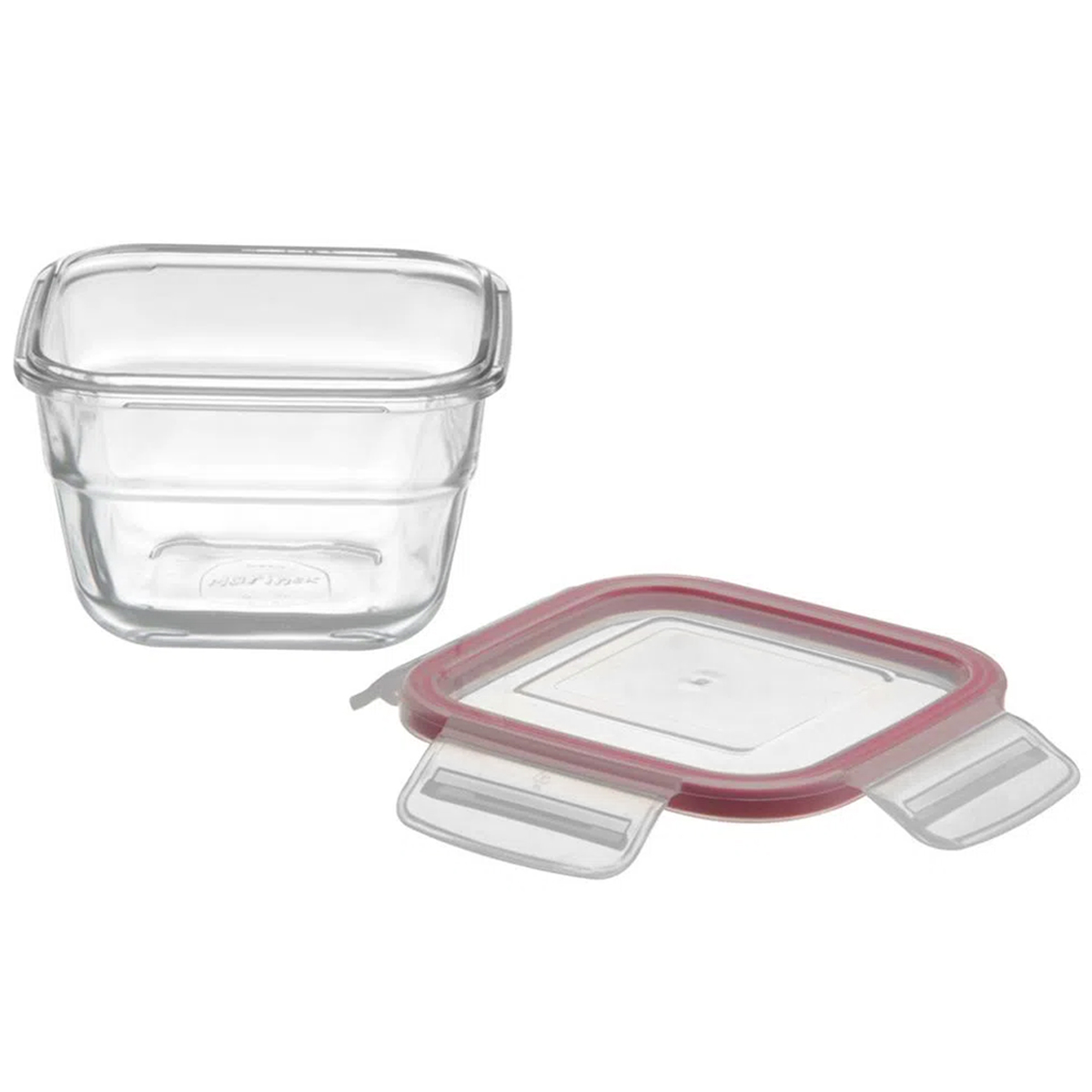 Pote Hermético Quadrado Vidro Temperado Tampa Com 4 Travas Marmita 500ml Marinex Facilita