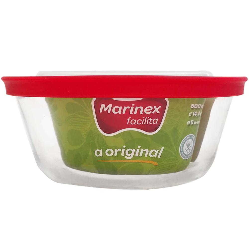 Pote Redondo De Vidro 600ml Pequeno com Tampa Plástica Facil