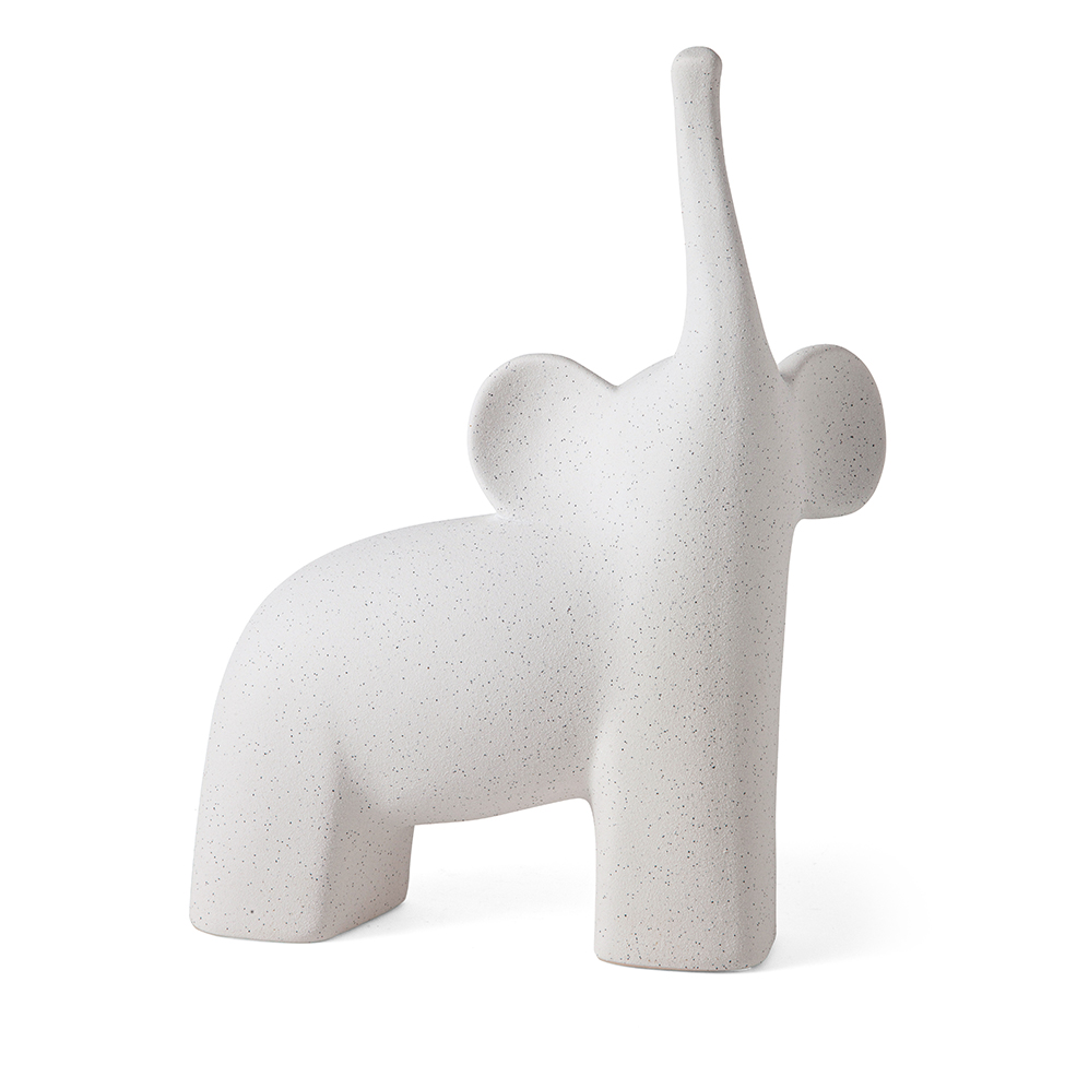 Escultura Elefantes Off White