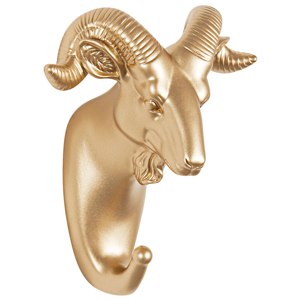 Gancho de Parede Carneiro Dourado