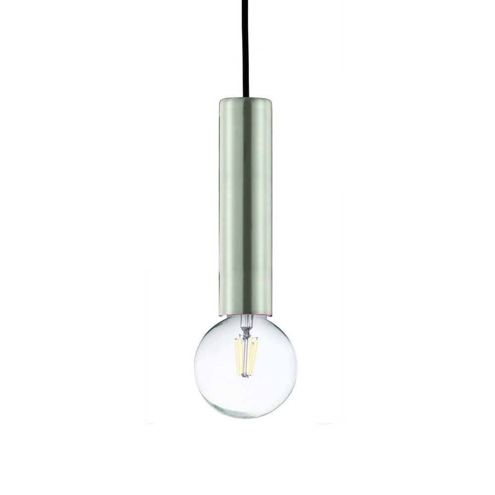 Luminária Lustre Pendente 4,5X18X4,5Cm Metal Cromado
