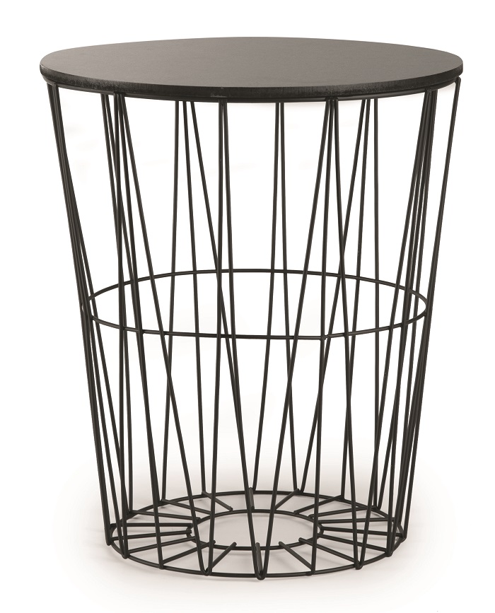 Mesa Lateral Feixe Preta 35x30 cm
