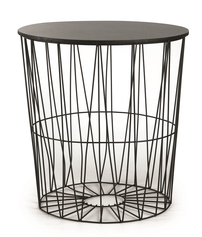 Mesa Lateral Feixe Preta 41x38 cm