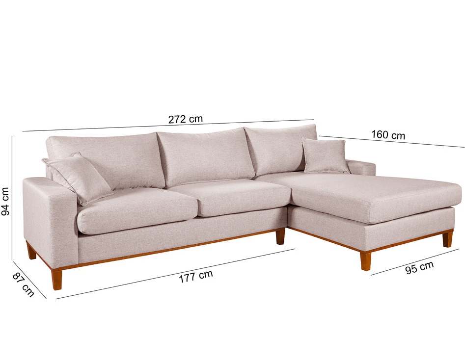 Sofá California 4 Lugares Living Chaise Linho Lado Esquerdo