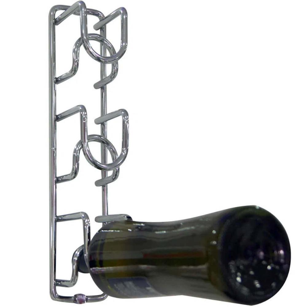 8 Mini Adega de Parede Suportes para 3 Garrafas de Vinho cada Aramado Masutti Cube Carbono