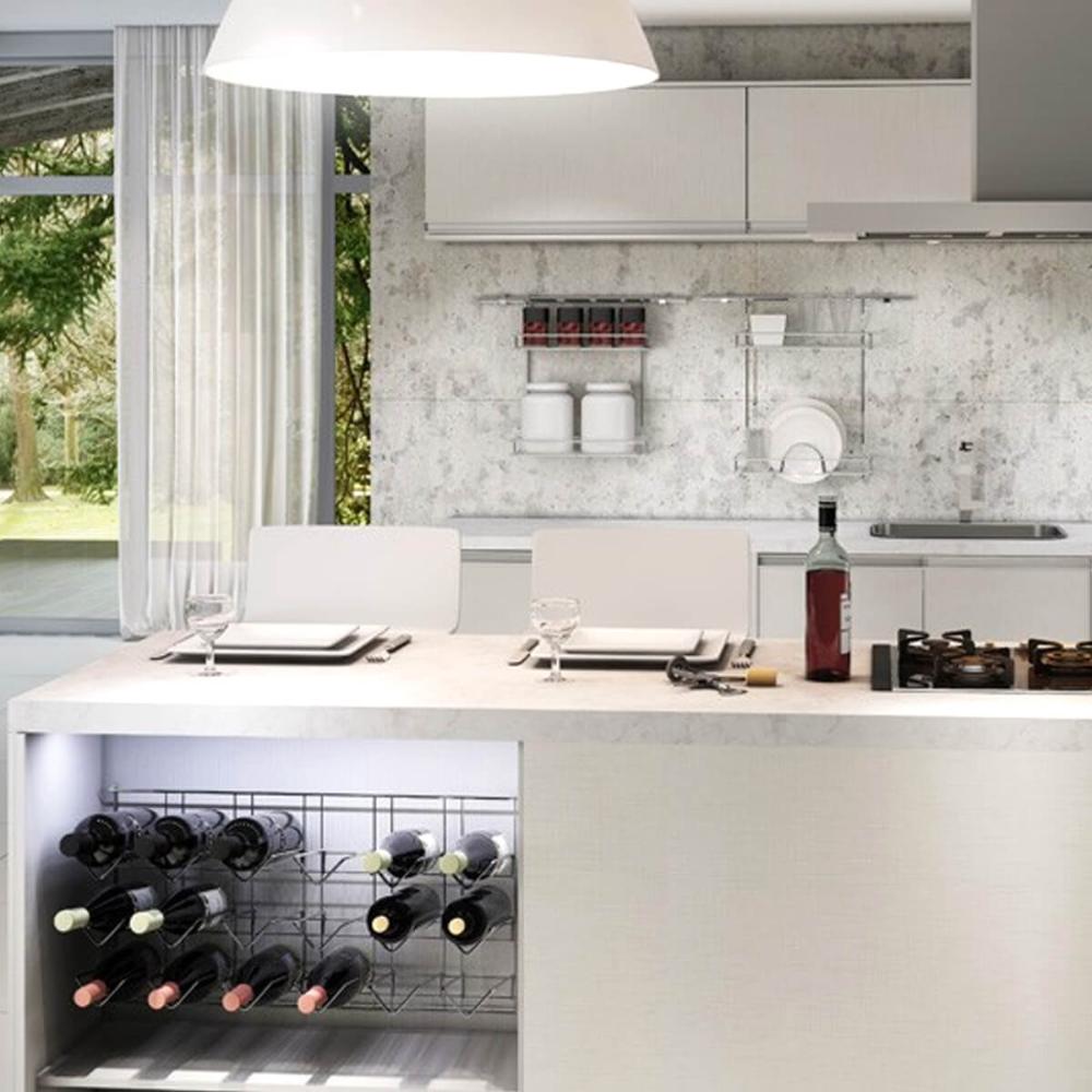 Adega 18 Garrafas Aramada Suporte para Garrafa de Vinho de Parede 23x65,5x34cm Masutti