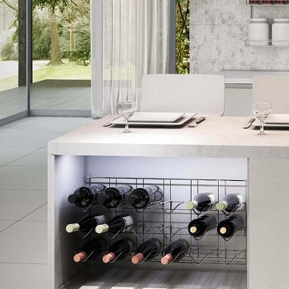 Adega 18 Garrafas Aramada Suporte para Garrafa de Vinho de Parede 23x65,5x34cm Masutti