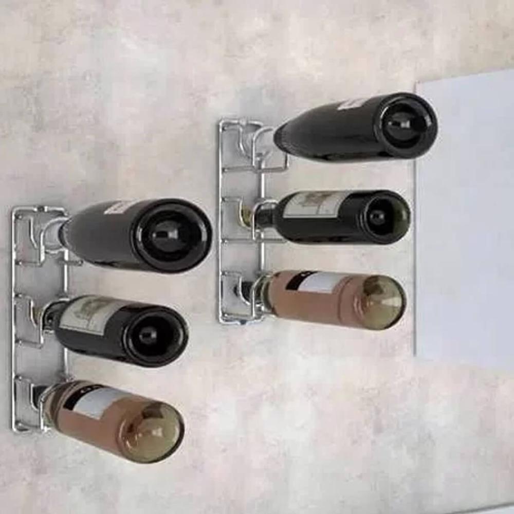 Adega de Parede Suporte para 3 Garrafas de Vinho Mini Aramado Masutti Cube