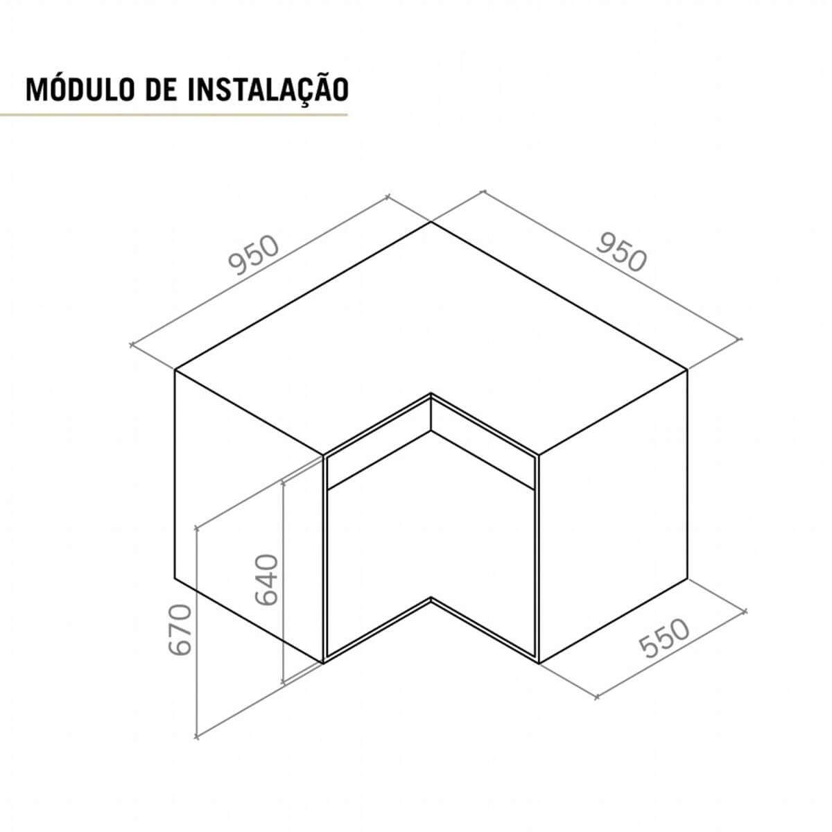 Cesto Giratório Fruteira Cromada Dupla Módulo de Canto 60cm Masutti Copat