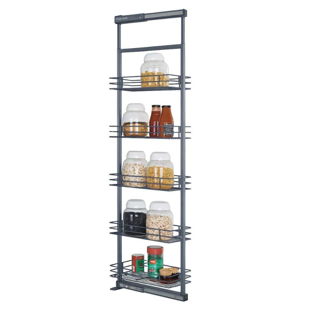 Coluna Deslizante Alta Cinza com Corrediça 5 Bandejas 35x47x175cm Aço Masutti Copat
