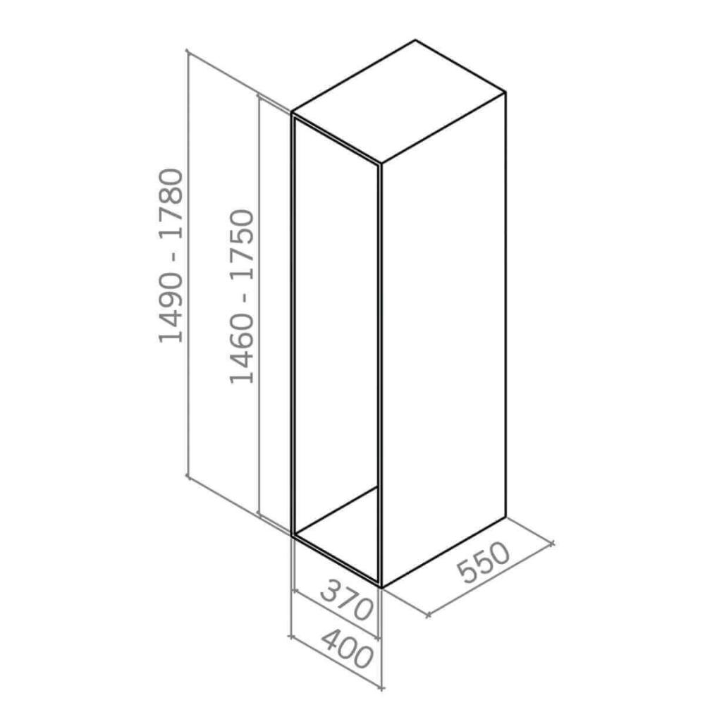 Coluna Deslizante Alta Cinza com Corrediça 5 Bandejas 35x47x175cm Aço Masutti Copat