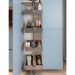 Coluna Deslizante Masutti Alta 152cm 4 Bandejas Ajustáveis Gaveteiro Organizador Cozinha Cinza