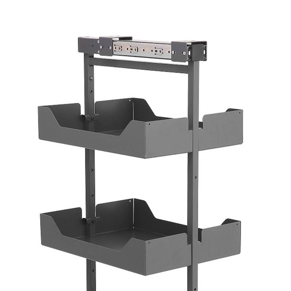 Coluna Deslizante Masutti Alta 33x48x152cm 4 Bandejas Ajustáveis Organizador Cinza Cozinha