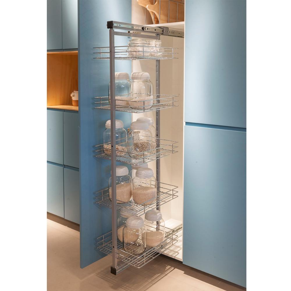 Coluna Deslizante com 5 Cestos Aramados 40x34cm para Armário