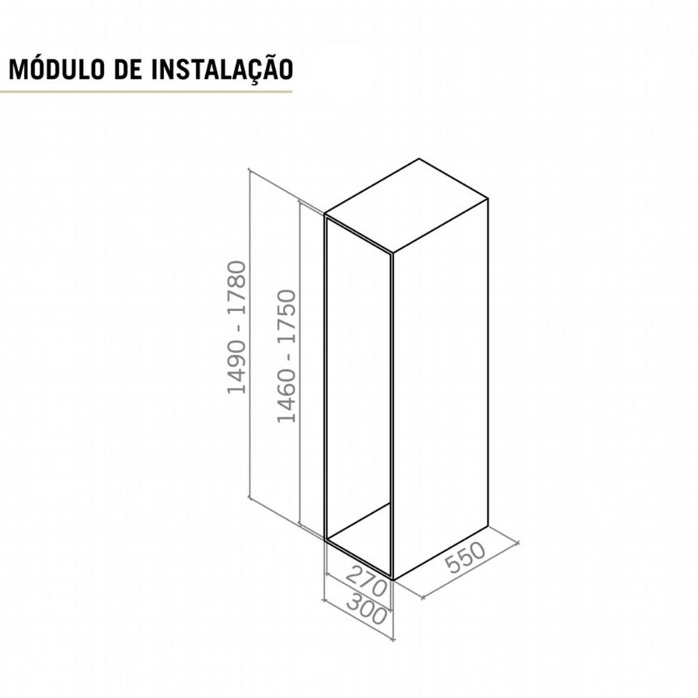 Coluna Deslizante com 5 Cestos Aramados 41x25cm para Armário