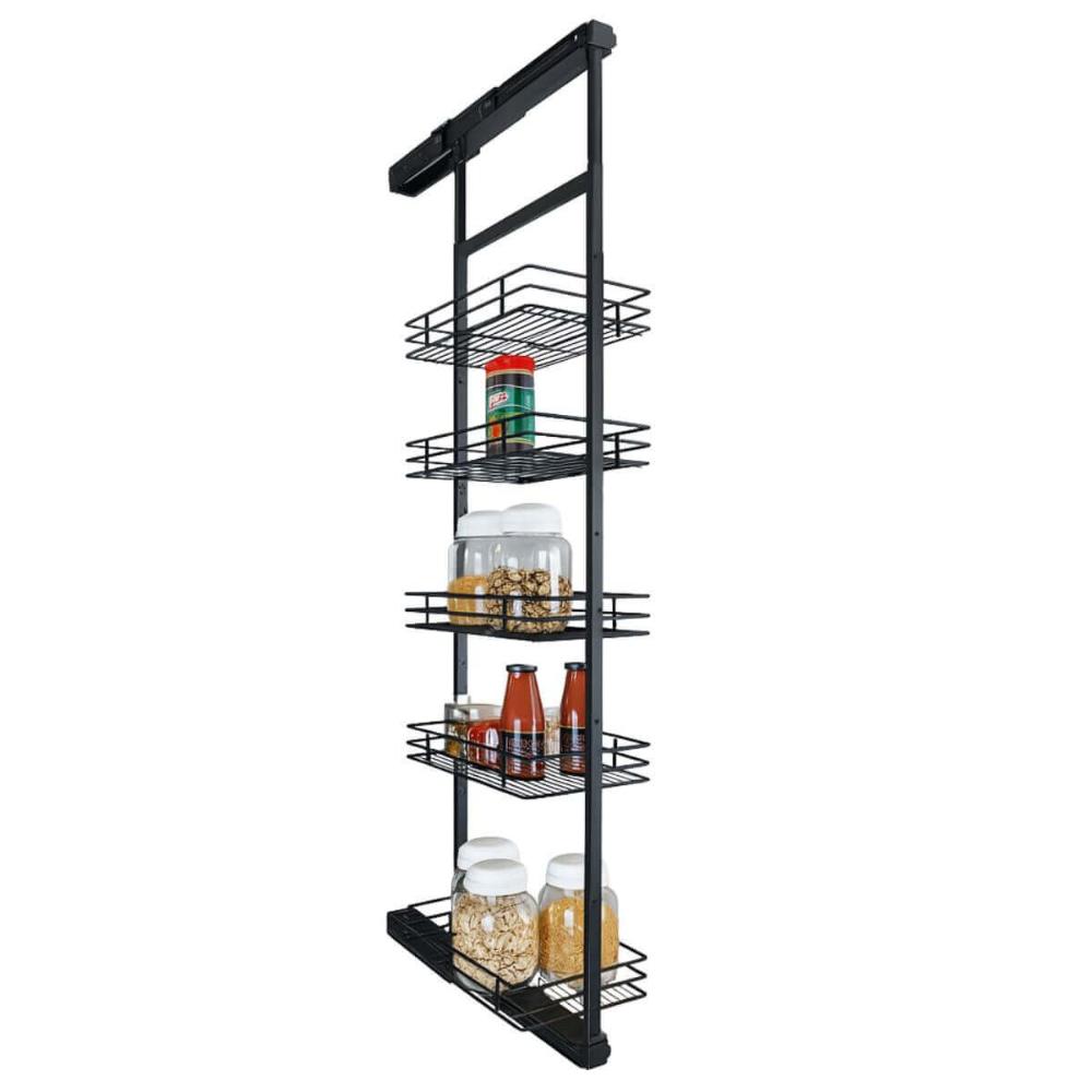 Coluna Deslizante com Corrediça 5 Bandejas 35x47x175cm Aço Preto Masutti Copat