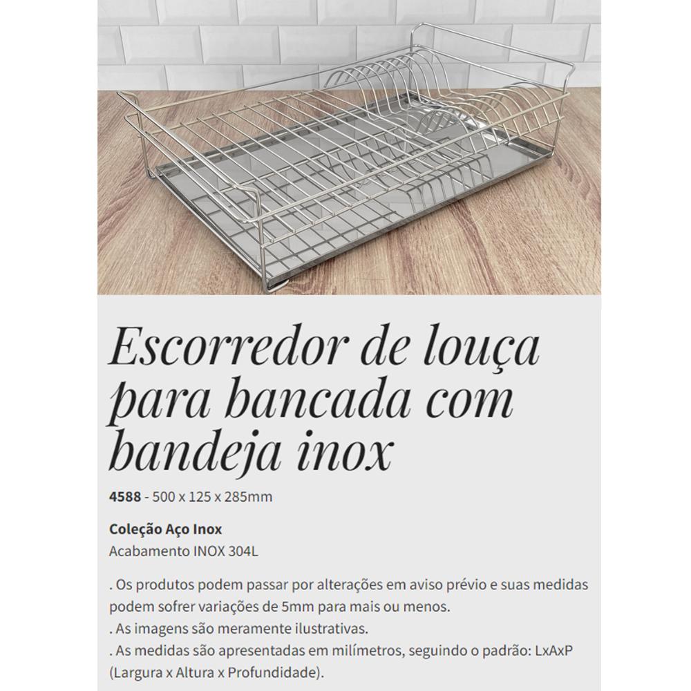 Escorredor de Louças para Bancada com Bandeja Removível Masu