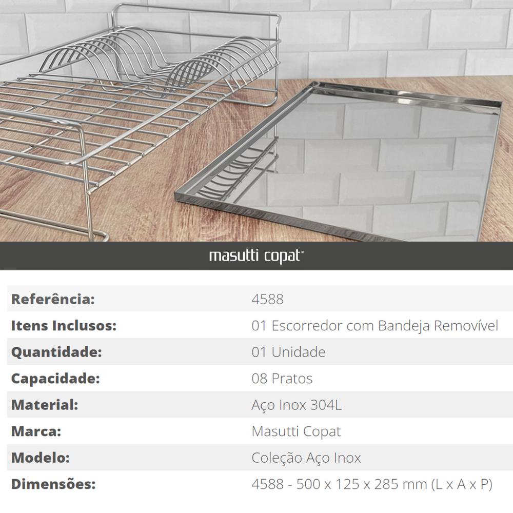 Escorredor de Louças para Bancada com Bandeja Removível Masu