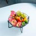 Fruteira de Mesa Preta Aramada Redonda 34,5cm Masutti Hélice Organize Cesta de Frutas Aço Carbono