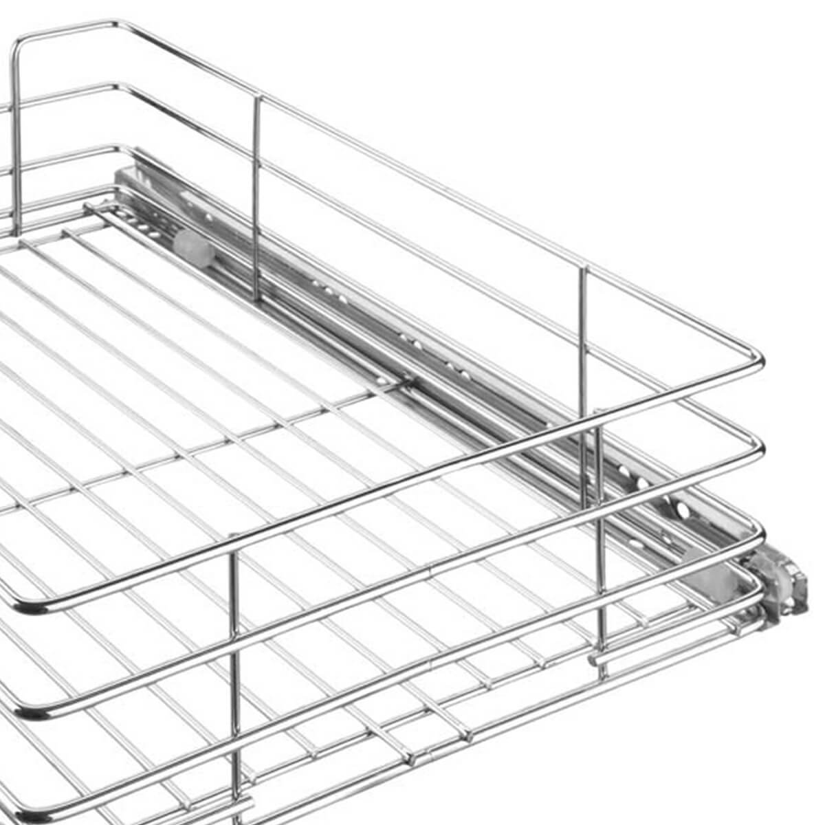Gaveta 370mm Aramada Deslizante Fruteira Cozinha Multiuso Cromada Corrediças