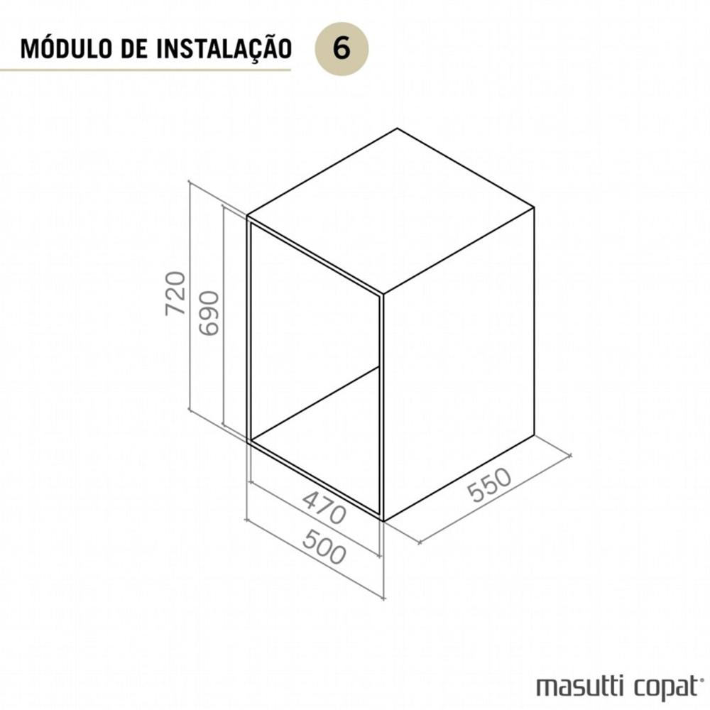 Gaveta 47cm Multiuso Masutti Aramada Deslizante Cozinha Crom