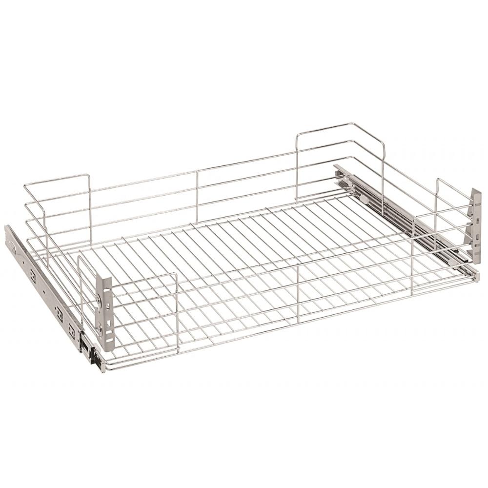 Gaveta 770mm Aramada para Panelas Paneleiro Masutti com Corrediças de Embutir Cromada