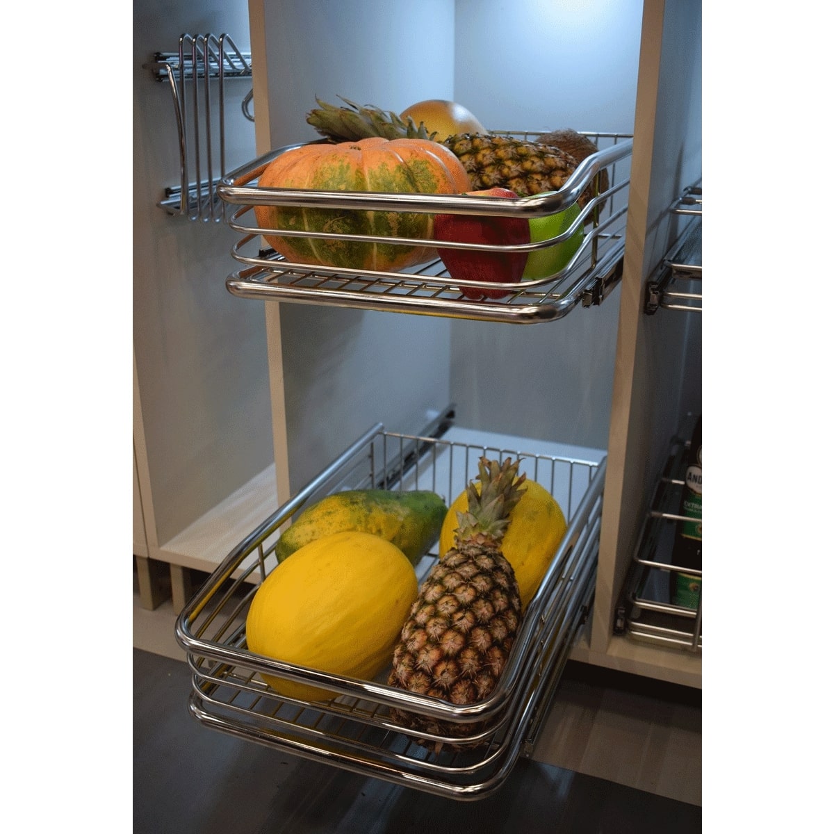 Gaveta Paneleiro 670mm Multiuso Fruteira Aramada Deslizante Corrediça Cozinha Cromada