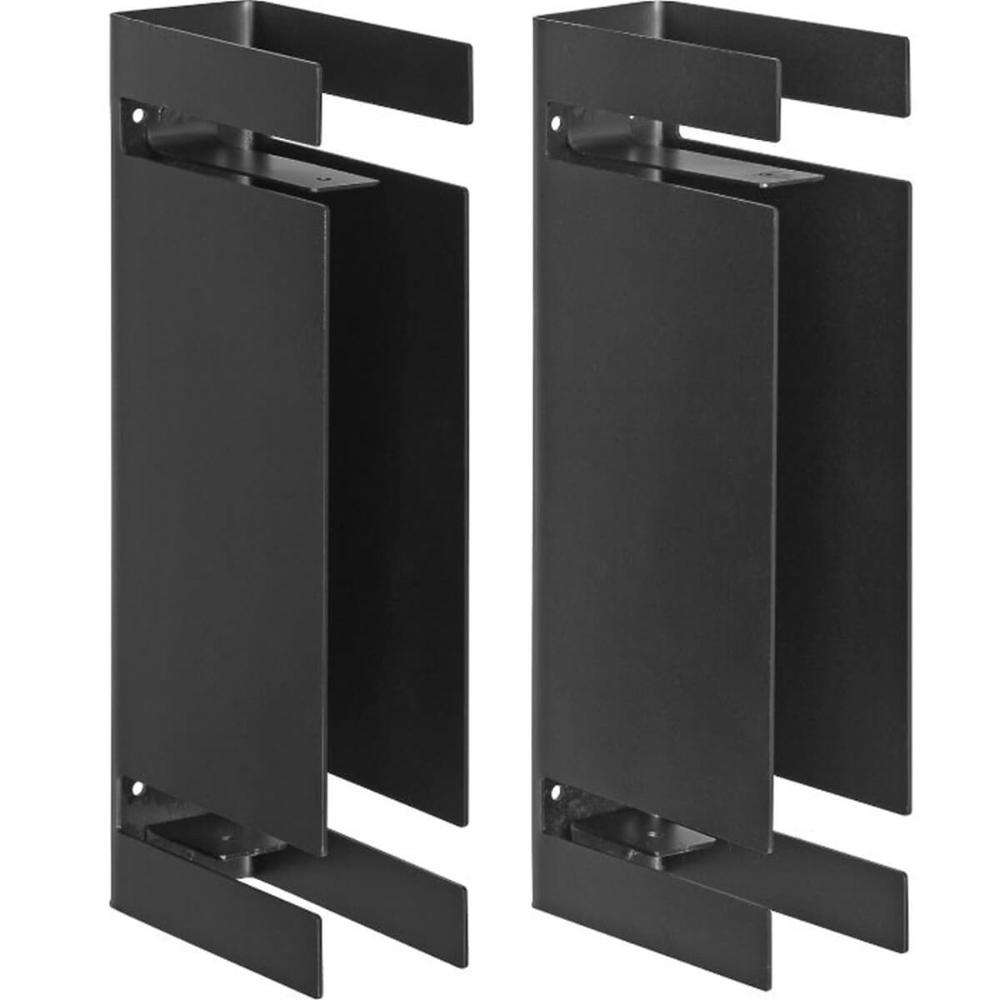 Kit 2 Mãos Francesas Pretas Suportes para Prateleiras MDF 1,