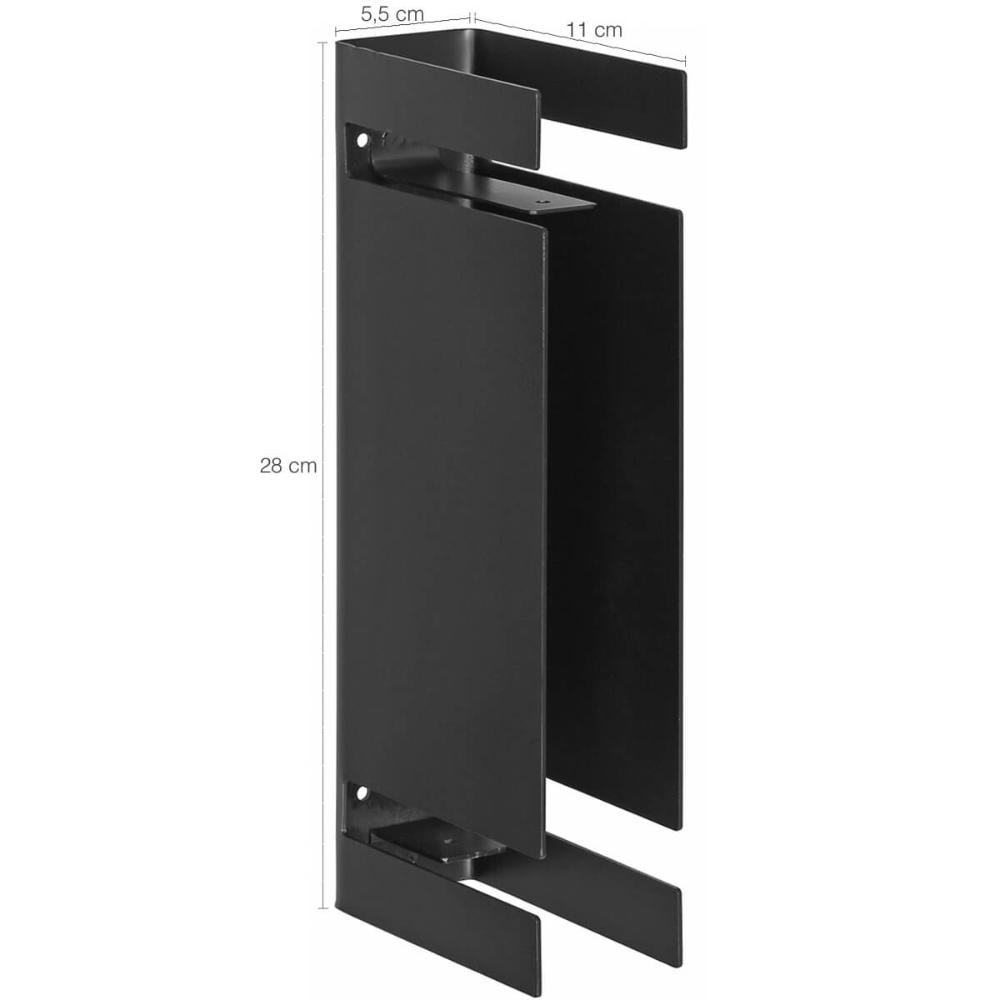 Kit 2 Mãos Francesas Pretas Suportes para Prateleiras MDF 1,