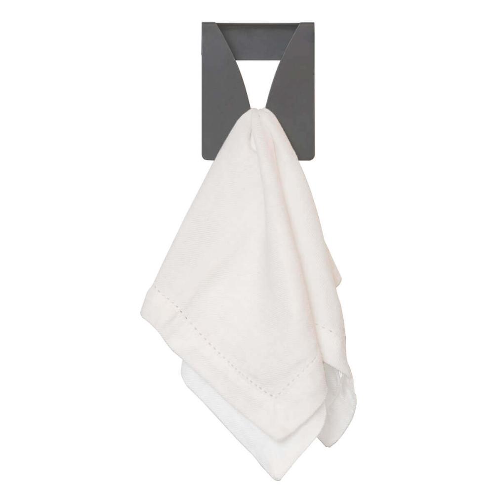 Kit 2 Pendurador de Toalha Cinza Porta Pano de Prato Suporte para Cozinha ou Banheiro Organize Masutti