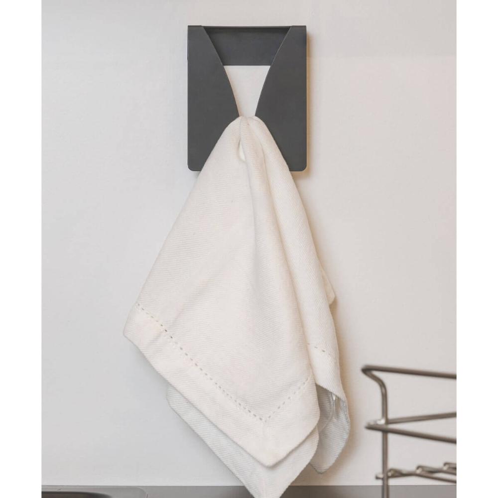 Kit 2 Pendurador de Toalha Cinza Porta Pano de Prato Suporte para Cozinha ou Banheiro Organize Masutti