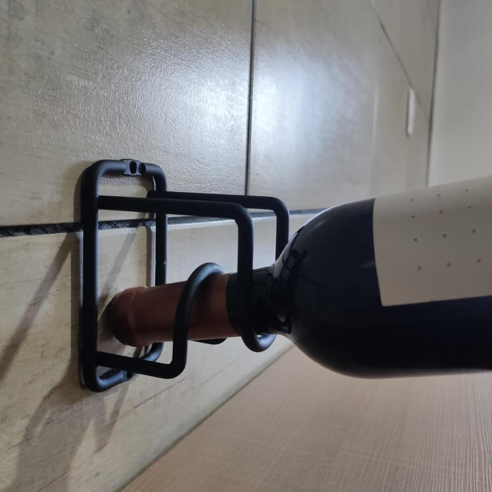 Kit 48 Mini Adega Cube Suporte 1 Garrafa de Vinho de Parede Espumante Preta