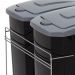 Lixeira Dupla Deslizante Cozinha 15l Preta Aço Inox Corrediç