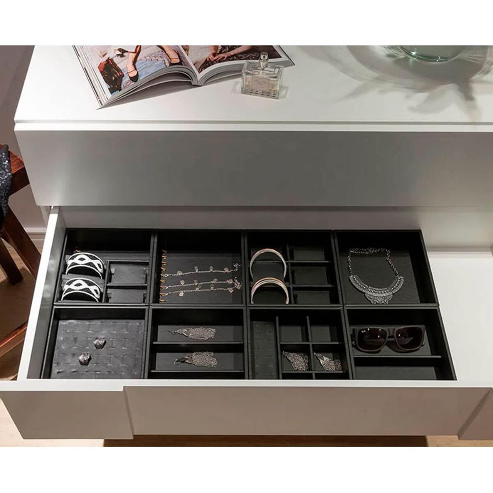 Organizador de Gaveta 19,5cmx18,5cm com 2 Divisórias POrta O