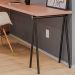 Pé de Mesa Preto Cavalete Aço Metal Para Mesa Escritório Jantar Masutti  27,5x73x54cm