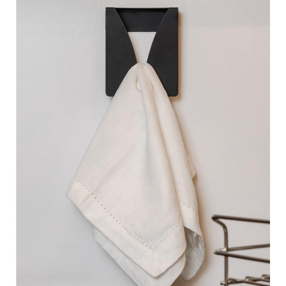 Pendurador Toalha Preto Porta Pano Prato Suporte Cozinha Banheiro Organize Masutti