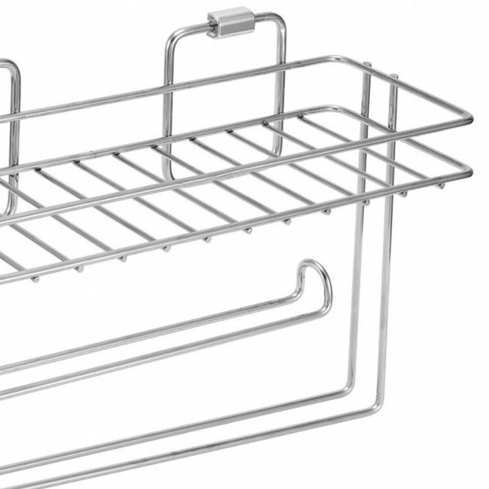 Porta Condimentos Inox Aramado Rolo de Papel Toalha Alumínio Temperos Suporte Parede
