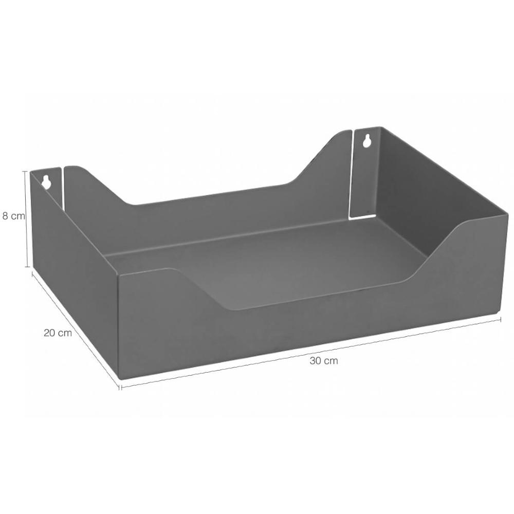Porta Objetos de Parede Organizador de Acessórios 30x20cm Grande Cinza Masutti Organize