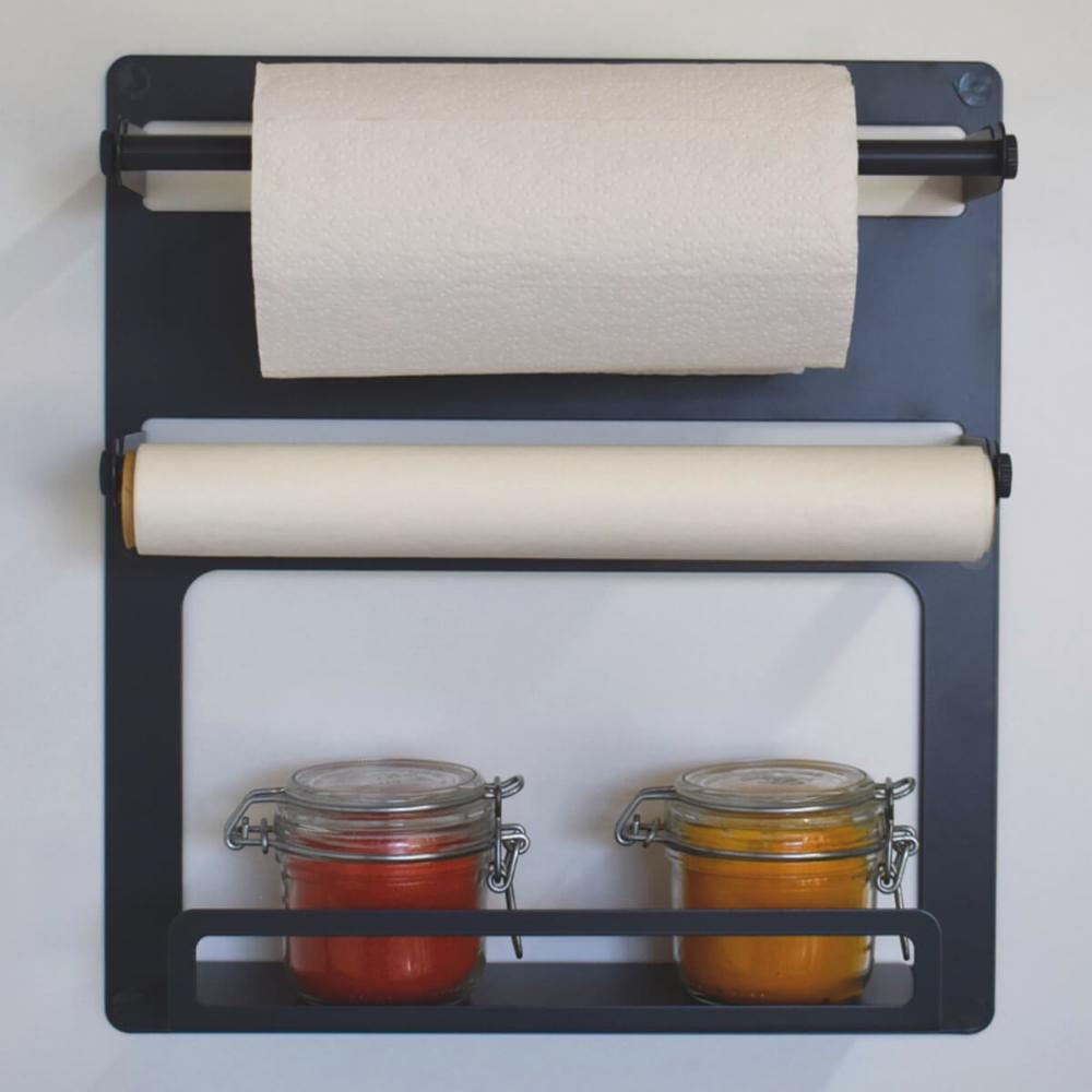 Porta Rolos de Cozinha Papel Toalha Alumínio Suporte Tempero