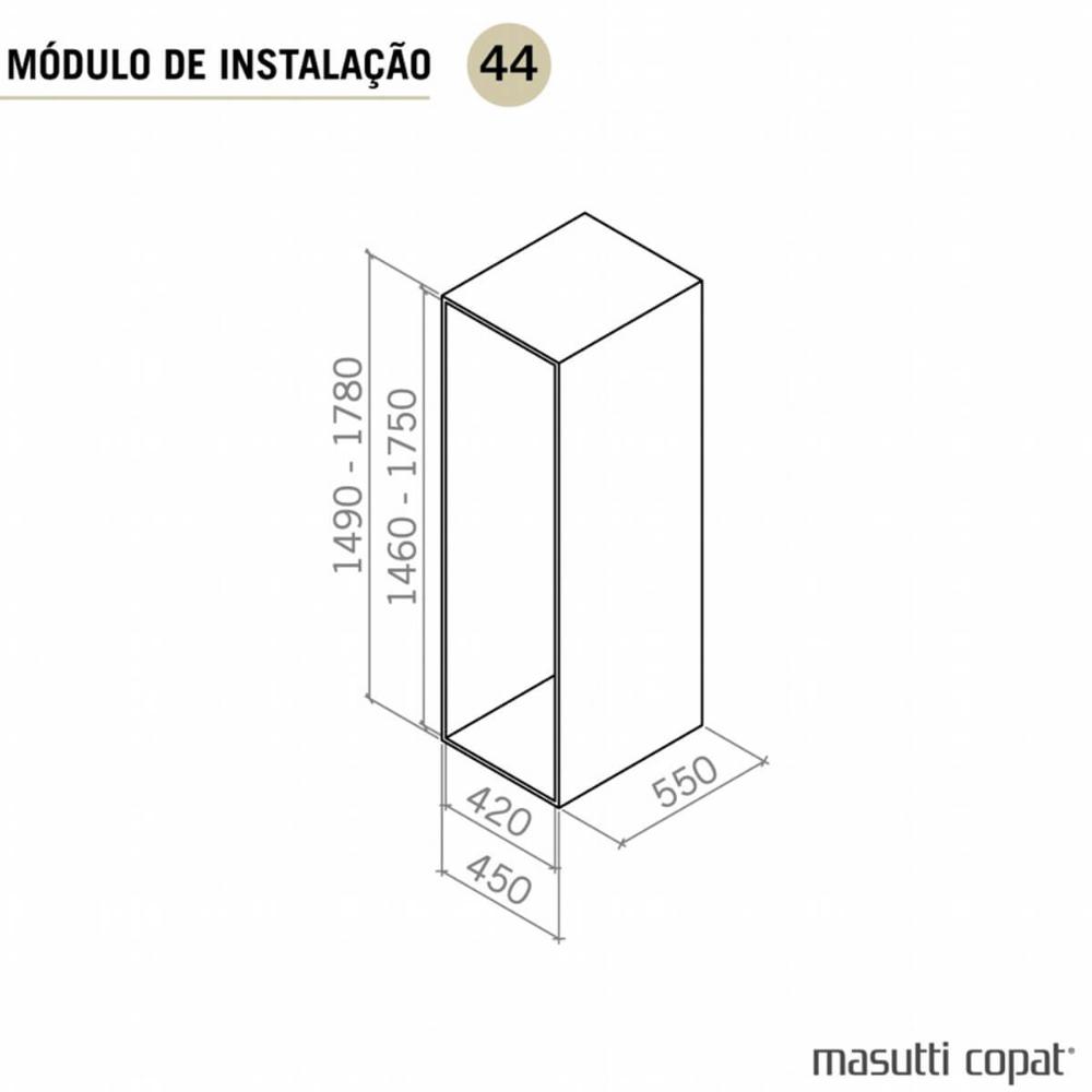 Prateleira de Armário 5 Bandejas 48x33x175cm Coluna Deslizante Organize Masutti