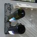 Suporte 3 Garrafas de Vinho para Parede Aramada Preta Adega
