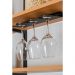 Suporte Porta 3 Taças de Vinho Preto Parede Armário Pendurad