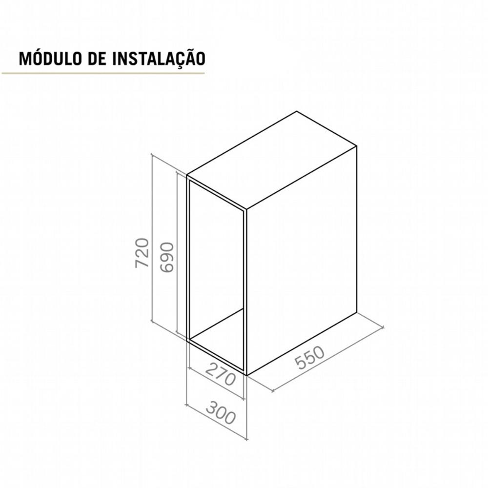 Suporte Porta Espetos de Embutir na Lateral do Móvel com 3 G