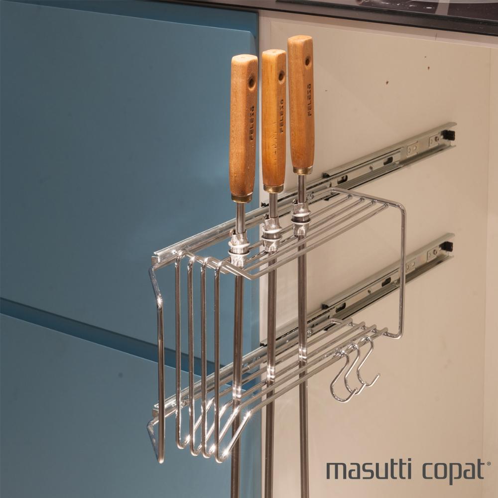 Suporte Porta Espetos de Embutir na Lateral do Móvel com 3 G