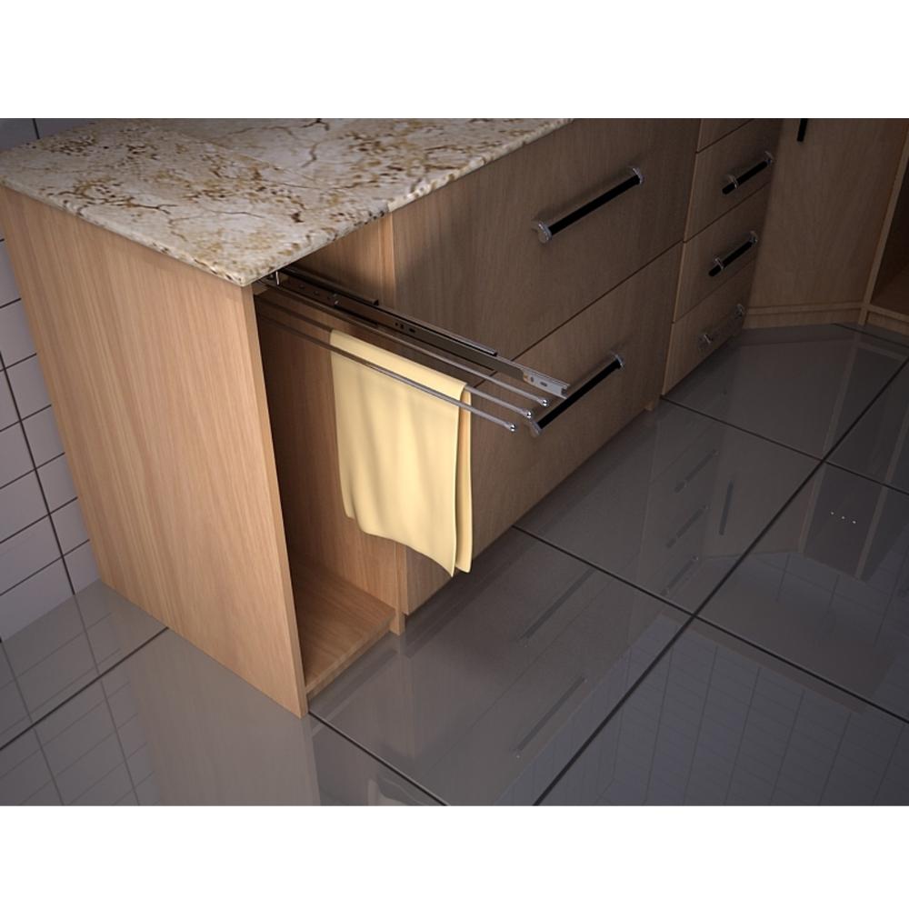 Suporte Porta Pano de Prato Triplo com Corrediças Deslizante