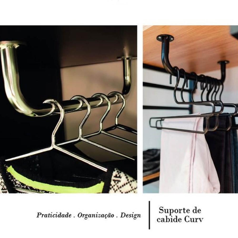 Suporte Tubo para Cabides Arara Cabideiro 73cm de Teto Close
