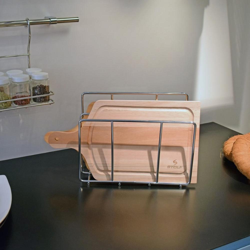 Suporte para Tábua de Corte Carne Duplo Organizador Aramado