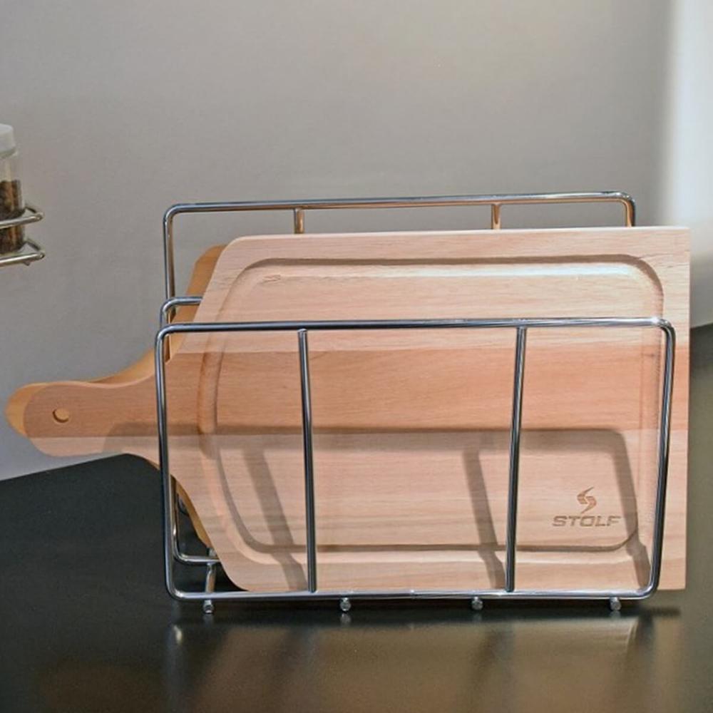 Suporte para Tábuas de Carne Corte Organizador Aramado para Cozinha Cromado Masutti