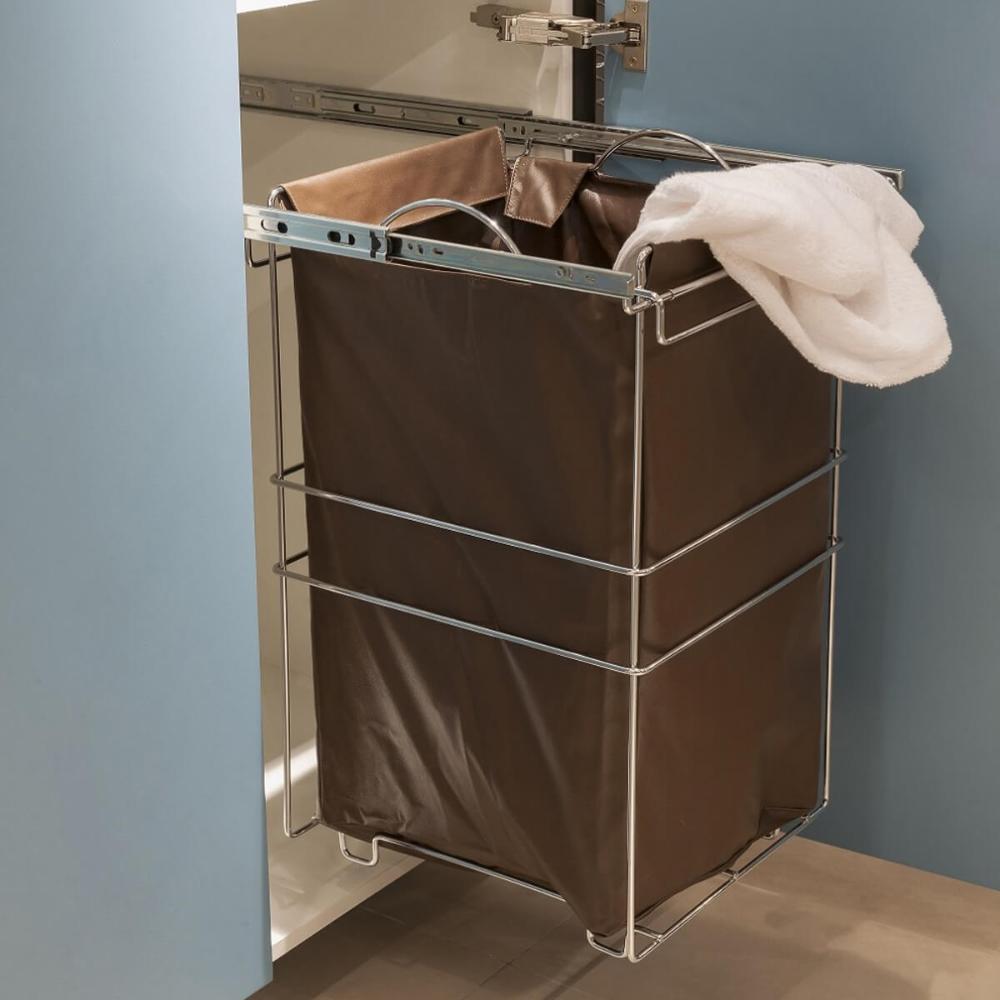 Tulha Aramada Deslizante Cesto Roupa Suja Inox Lavanderia Banheiro Telescopica Masutti